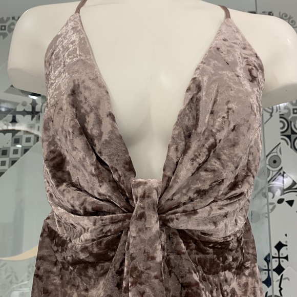 NWOT🌸Super Cute Crashed Velvet Spaghetti Straps Mini Dress - Picture 5 of 15